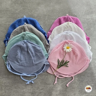 NOVINKA-Dětská letní mušelínová čepice s kšiltem vel.S (2-6m), M (6m-1rok), L (1-3roky), XL (3-6let)